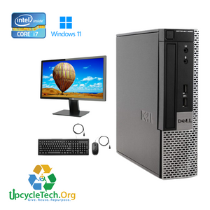 Dell Optiplex 9020 SFF Refurbished Single Desktop PC Set (19-24" Monitor + Keyboard and Mouse Accessories): Intel i5-2500 @ 3.2GHz|8GB RAM|500GB HDD| Call Center Work from Home|School|Office
